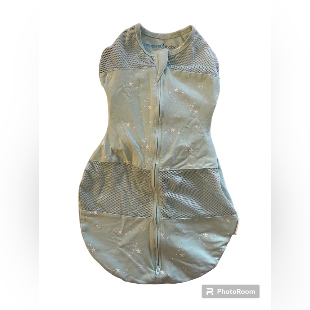 NWOT - Happiest Baby Sleepea 5-Second Baby Swaddle, Small, Teal Stars